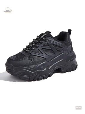 Chunky Platform Sneakers Women Comfortable Casual Tennis Walking Shoes Lace Up